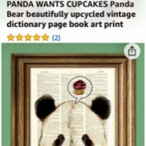 New Baby Panda Prints - Vintage Dictionary Paper